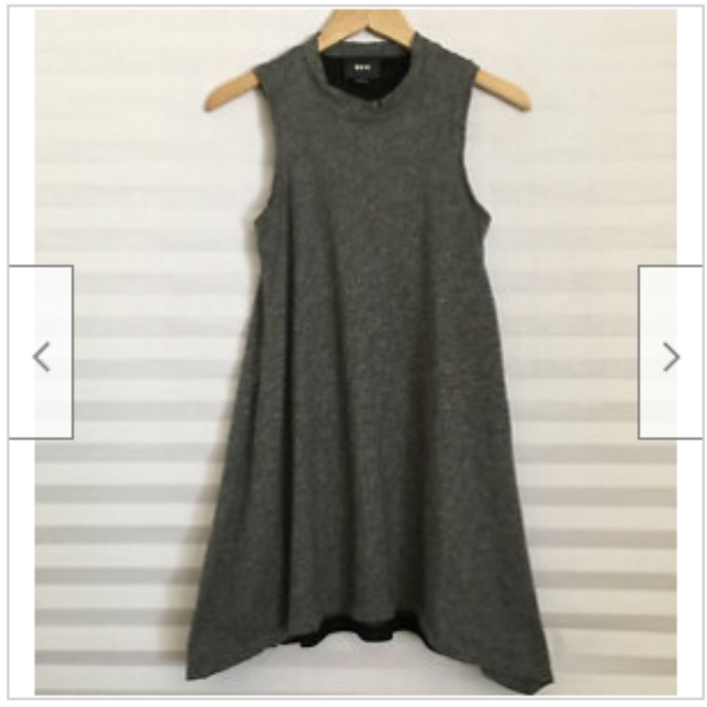 Maeve Anthropologie Swing Lined Tank Dress Heather Gray Knit Mock Neck